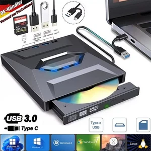 USB 3.0 Externes CD DVD UHD Laufwerk 4K Brenner Player mit Type-C für Laptop PC - Bild 1 von 24