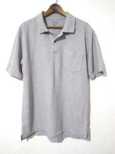 L.L.Bean Men's Polo Shirt Gray Pocketed Shortsleeve Medium Regular Casual Top - Picture 1 of 9