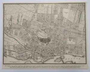 1942 Mapa antiguo de la sección central de Montreal, la ciudad más grande de Canadá - Imagen 1 de 1