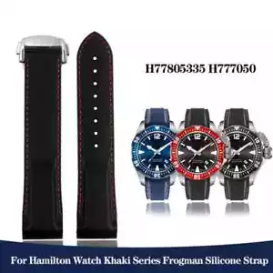 Correa de reloj de goma de extremo curvo para correa Hamilton Series Frogman H77805335 H777050 - Imagen 1 de 33
