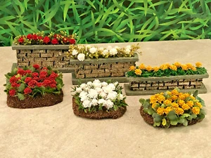 Dollhouse Garden Wall Rose bush rose bed diorama scenery foliage Flower Box - Picture 1 of 3