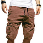 Men Fashion Casual Chino Cargo Shorts Multi Pockets Pants Summer Beach Trousers