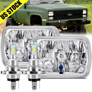 5x7" 7x6 inch LED Headlights H4 Projector Hi/Lo beam FOR Chevy K10 K20 C10 C20 - Picture 1 of 15