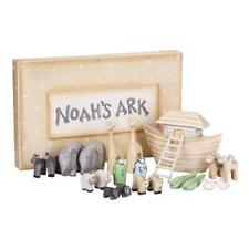 Wooden Noahs Ark Mini Keepsake Home Decor Coloured Set Ornament Display Animals 