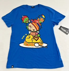 Tokidoki Gudetama Lazy Egg Over It T-shirt Adult Large Blue NEW TKDK Vibrant - Picture 1 of 12