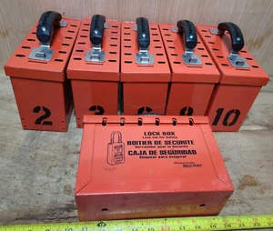 LOT OF 6 MASTER LOCK SAFETY SERIES PORTABLE GROUP LOCK BOX 498A - Picture 1 of 9