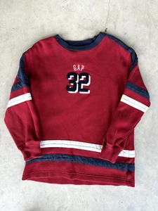 Y2K Red Gap Long Sleeve Blue and White Stripe Boys Small 5-6 - Picture 1 of 5