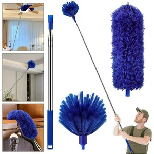 Microfiber Ceiling Fan Duster-Cobweb Cleaner Brush Kit Telescopic Extension Pole - Picture 1 of 14