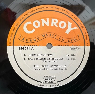 10” LIBRARY 78: EUGENE CINES - Grey Minus Two. CONROY. BM 371 - Image 1 of 2