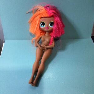 LOL Surprise OMG Neonlicious Doll Pink Orange Crimped Hair Nude Hands MGA