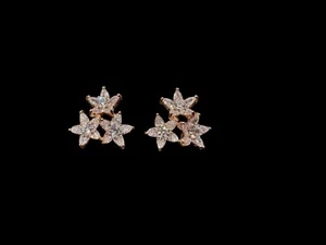 Swarovski crystals stone rose gold plated Star Earrings TRENDY - Picture 1 of 4