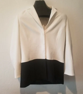 Chaqueta Blazer Worth Mujer Talla 8 Botones Frontales Mangas 3/4 Negra Blanca Informal Foto 1 de 4