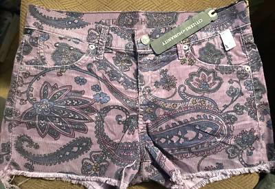 Citizens Of Humanity Shorts Corduroy Purple Paisley Size 25 New - Image 1 of 3