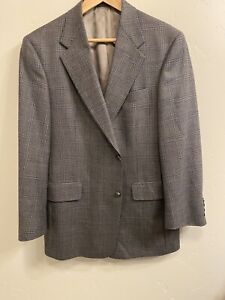Hart Schaffner Marx Men’s Size 40S Charcoal Gray Plaid Wool Suit Jacket