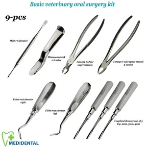 Kit quirúrgico de extracción dental fórceps dentales veterinarios/para gatos y perros - Imagen 1 de 10