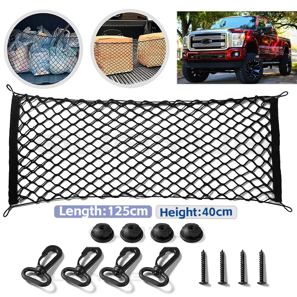 Red de carga de malla estilo sobre maletero trasero para Ford F-150 F-250 F-350 Super Duty Foto 1 de 4