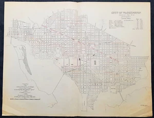 1880 F V Greene Large Antique Map Lines of Planted Trees in Washington DC - Picture 1 of 2