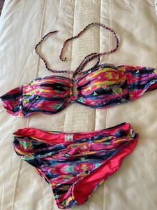 Sea Folly Multicolour bandeau Bikini Hipster Set UK Size 14 worn once! - Picture 1 of 5