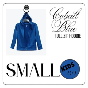 Under Armour Hoodie Youth Small 6/7 Cobalt Blue Full Zip Loose Fit UA Logo - Picture 1 of 4