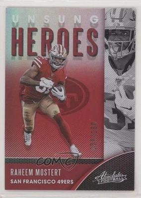 2020 Panini Absolute Unsung Heroes Spectrum Red /100 Raheem Mostert #UH-RM - Image 1 of 2