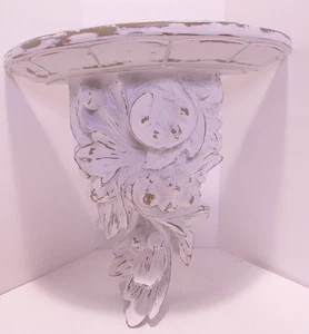 Cottage Style Wall Sconce Shelf Corbel Painted Old World Distressed White 13" - Picture 1 of 12