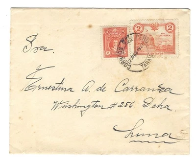 Peru 1927 Tarma-Lima  10-Cent Leguia + Scott #RA6 Pro Tacna y Arica Postal Tax! - Image 1 of 2