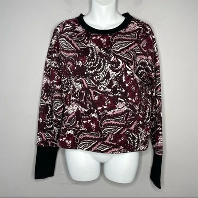 Moletom JOIE Paisley Feminino Tamanho Médio Roxo Aconchegante Maximalista Arte Retrô Mãe - Imagem 1 de 4