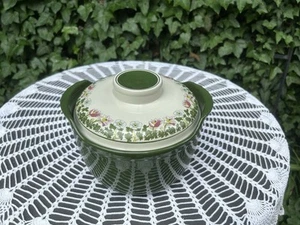 NORWAY FIGGJO Flint ANITRA Floral CASSEROLE Dish w/Lid Dekor ROLF 8” Vtg 70s - Picture 1 of 10