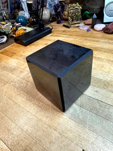 Shungite Ex LG Polished Cube Beveled Edges Gemstone From Russian Federation 334 - Picture 1 of 7