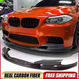 Fits BMW 5 Series F10 M5 Sedan 11-16 REAL Carbon Fiber Front Bumper Lip Spoiler - Picture 1 of 16