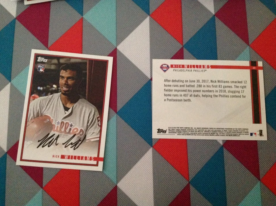 Nick Williams #49 Phillies RC base  2018 TOPPS ON-DEMAND ROOKIE YEAR IN REVIEW - Image 1 of 1