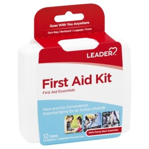 Leader First Aid Kit Essentials Pack-and-Go Convenience, 12 Items 096295125559VL - Picture 1 of 2