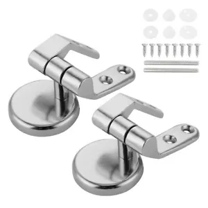 Toilet Seat Hinges Pair of Chrome Replacement Set Fittings Universal Mountings - Picture 1 of 4