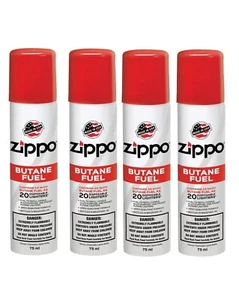 4 Can ZIPPO Refined Butane Lighter Gas Fuel Refill 75 mL Cartridge Made in USA - Picture 1 of 2