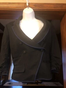 LA ROK TUXEDO STYLE CROPPED DOUBLE BREASTED 3/4 Sleeve Lined Black Jacket Sm - Picture 1 of 10