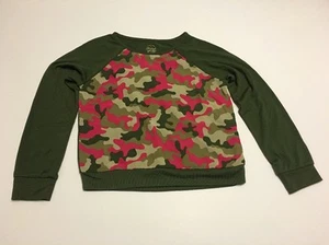 Mädchen Shirt Gr. M 7-8 Camouflage Grün Mode Top Neu - Bild 1 von 2