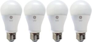 4 PACK GE LED 60W - 10 W Soft White 60 Watt Equivalent A19 2700K Light Bulbs