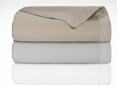 YVES DELORME MORPHEE QUEEN COVERLET BEDCOVER BEDSPREAD BLANKET QUILT BLANC WHITE - Image 1 of 2