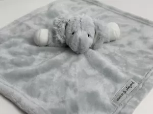 Blankets & Beyond Gray And White Elephant Security Blanket Plush Baby Toy Lovey - Picture 1 of 8