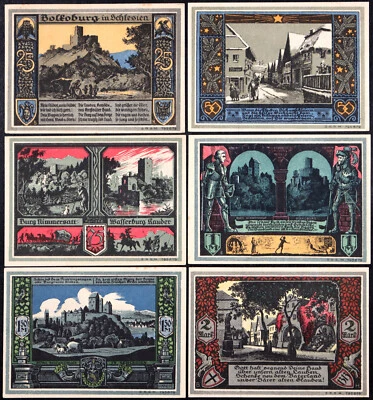 BOLKENHAIN / BOLKÓW 1922 "Caballeros y Castillos" Serie Completa Color Notgeld Foto 1 de 2