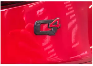 Alfa Romeo Q4 Logo Emblem Sticker Boot Trunk Rear Badge Black Red - Picture 1 of 1
