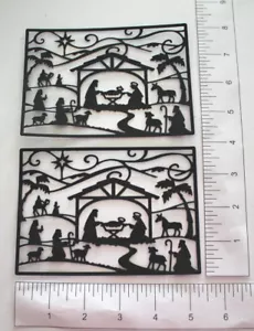 5 adornos de papel cartucho troquelado HOLY NIGHT NATIVIDAD - Imagen 1 de 4