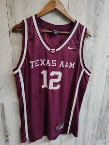 VTG Nike Texas A&M No 12 Basketball Jersey Men's Large Made In Korea - Picture 1 of 9