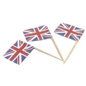 100 Pcs Union Jack Cupcake Toppers British Decoration England Flag Themed Party - Picture 1 of 5