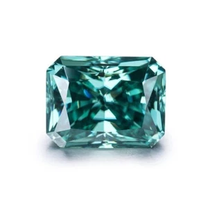 Dark Green Radiant Cut Moissanite Excellent Cut 1.00 To 5.00 Ct VVS1 For Jewelry - Picture 1 of 6