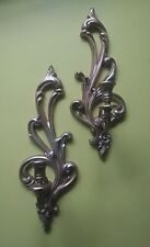 Vintage Pair of Syroco Gold Wall Sconce Candle Holders #2336 L & R