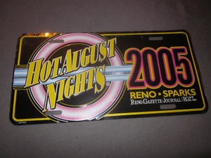 HOT AUGUST NIGHTS Reno 2005 tocador placa de licencia nueva sellada - Imagen 1 de 3