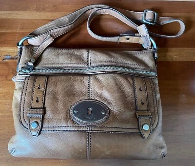 FOSSIL Brown Leather Maddox Crossbody Shoulder Bag - Image 1 of 4