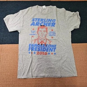 T-shirt Sterling Archer Dangerzone President 2016 adulto grande grigia grafica S k2a - Foto 1 di 9