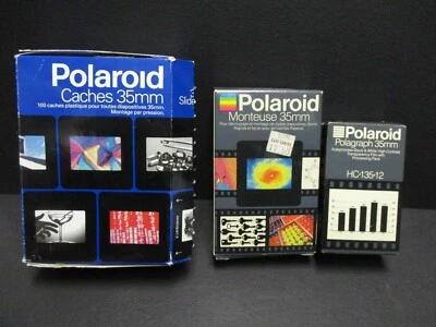 Polaroid slide mounts, 35mm slide mounter & Polaroid Polagraph 135-12 film new - Image 1 of 4